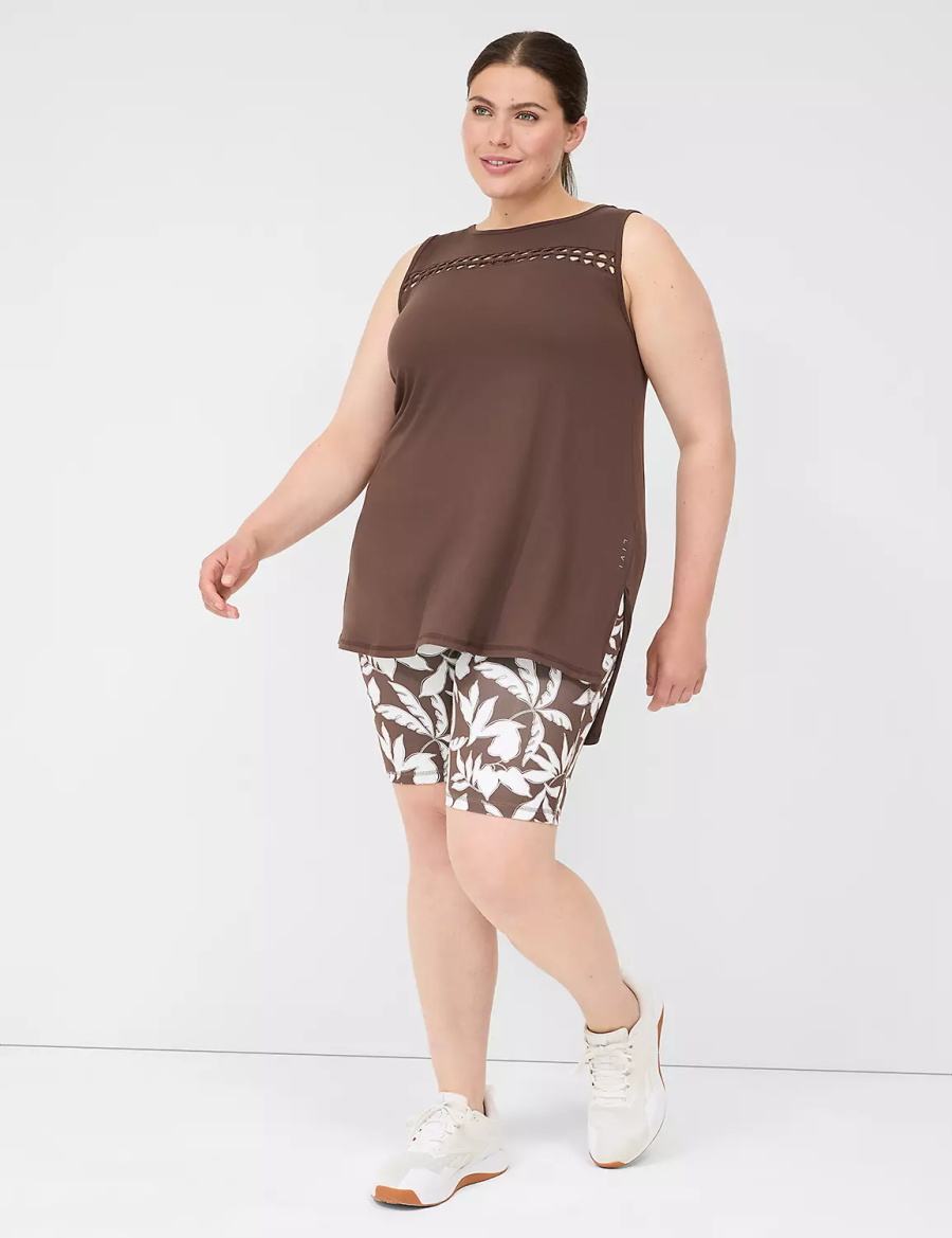 Lane Bryant LIVI Crew-Neck Macrame Tanktop Dames Donkerbruin | MFB2642WS