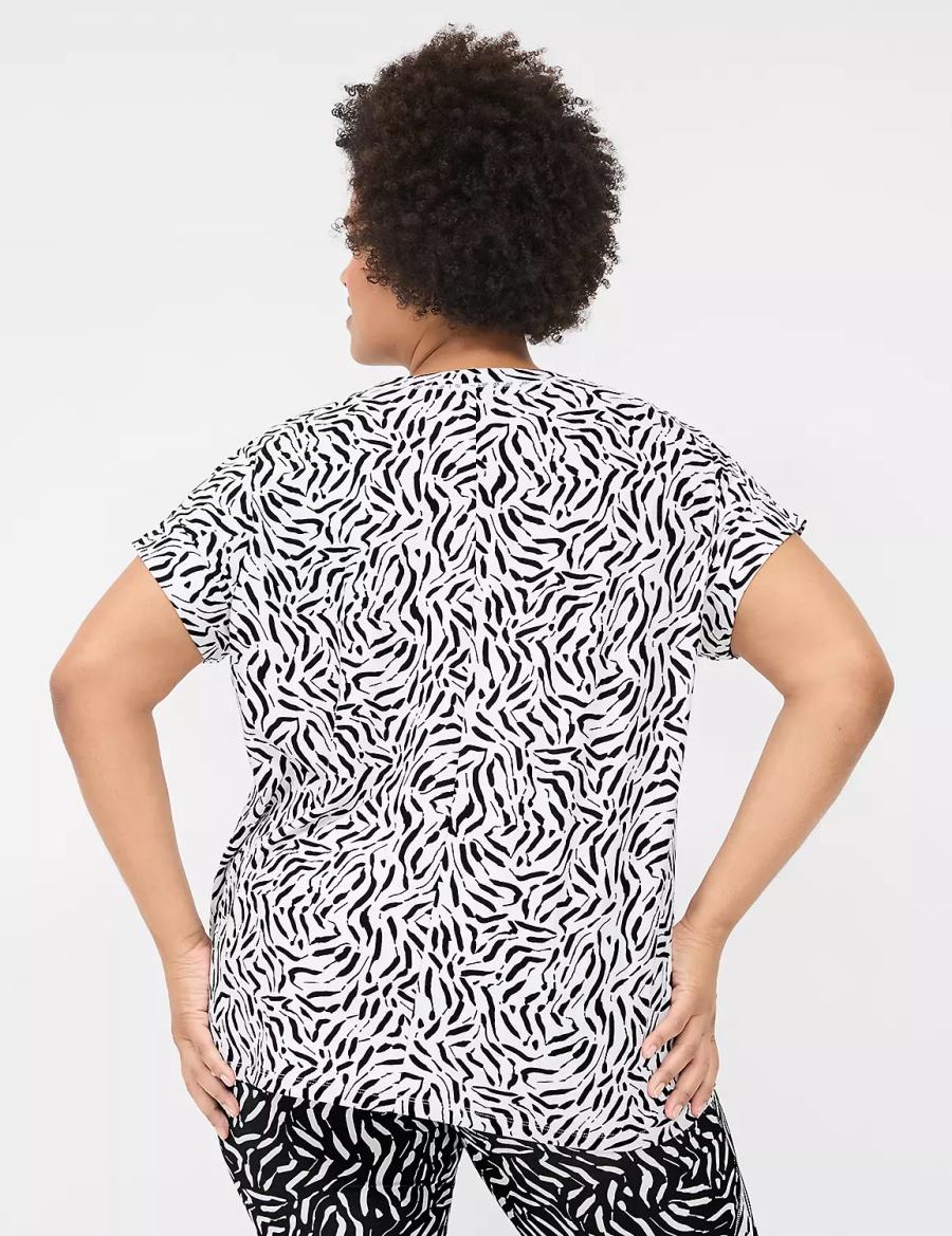 Lane Bryant LIVI Crew-Neck Recycled LIVI Soft Tee T-shirts Dames Wit | CNY6686VU