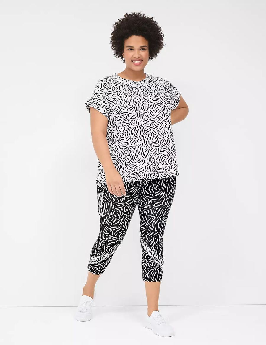 Lane Bryant LIVI Crew-Neck Recycled LIVI Soft Tee T-shirts Dames Wit | CNY6686VU