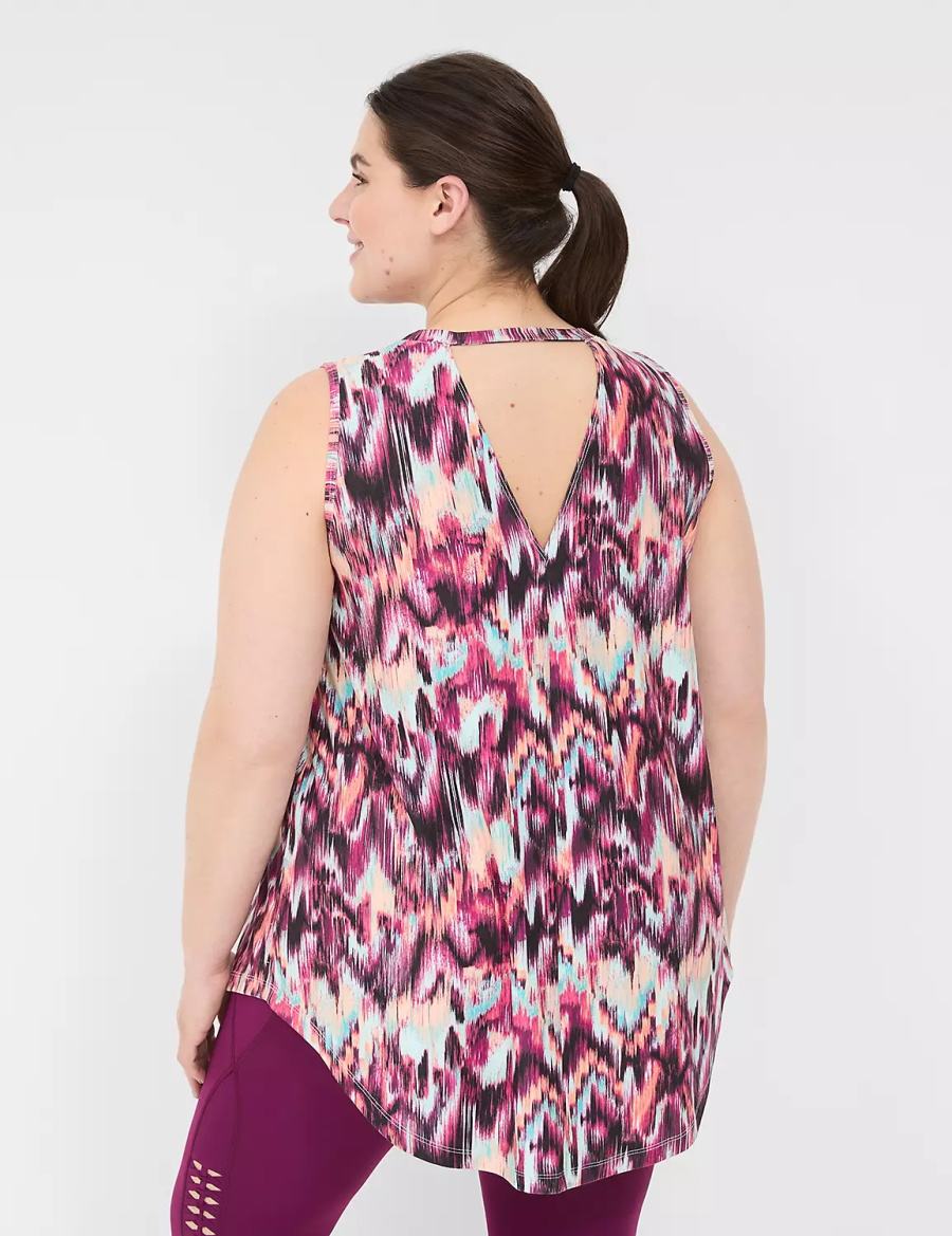 Lane Bryant LIVI Crew-Neck V-Back Recycled LIVI Soft Tanktop Dames Rood Gekleurd | UVB7786EU