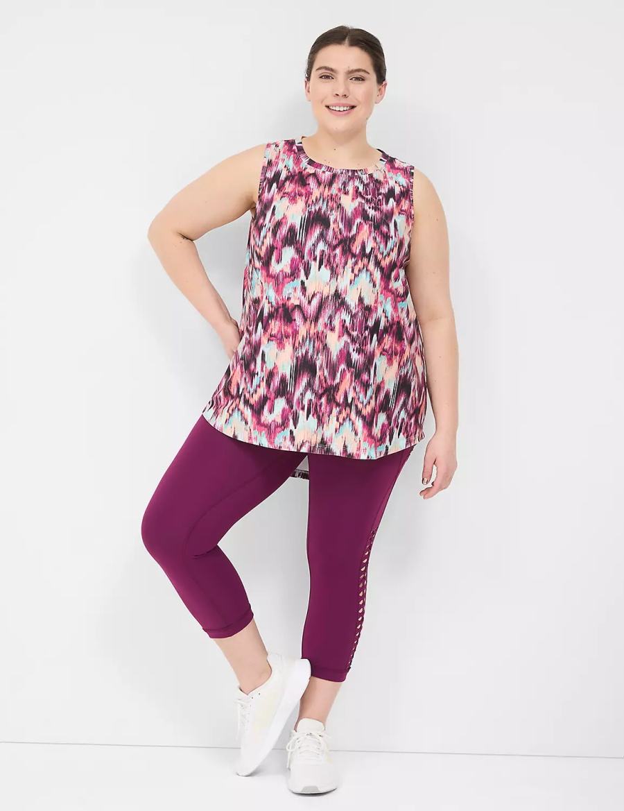 Lane Bryant LIVI Crew-Neck V-Back Recycled LIVI Soft Tanktop Dames Rood Gekleurd | UVB7786EU