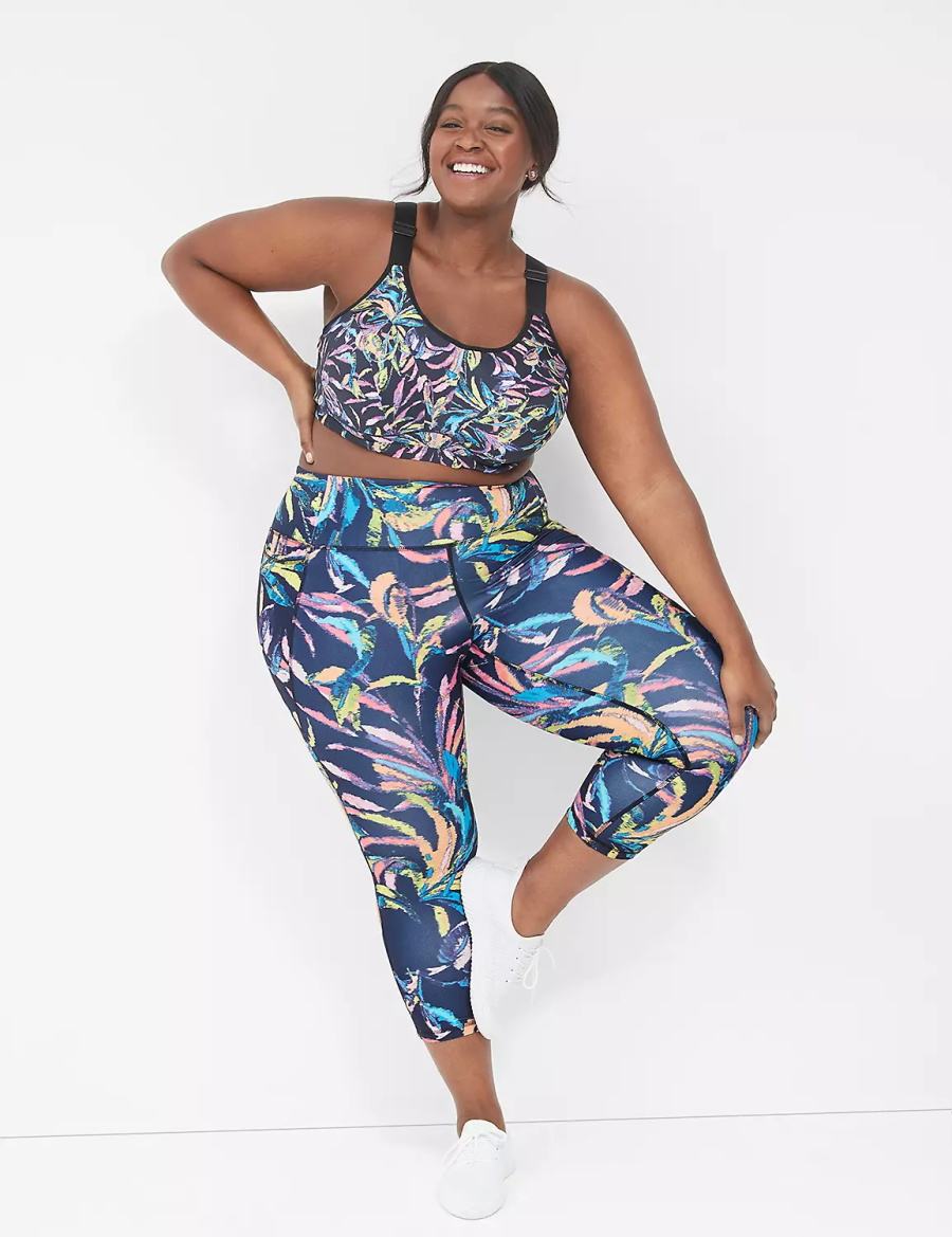 Lane Bryant LIVI High-Impact Wicking Underwire Sport BH Dames Donkerblauw Gekleurd | QBX782DL