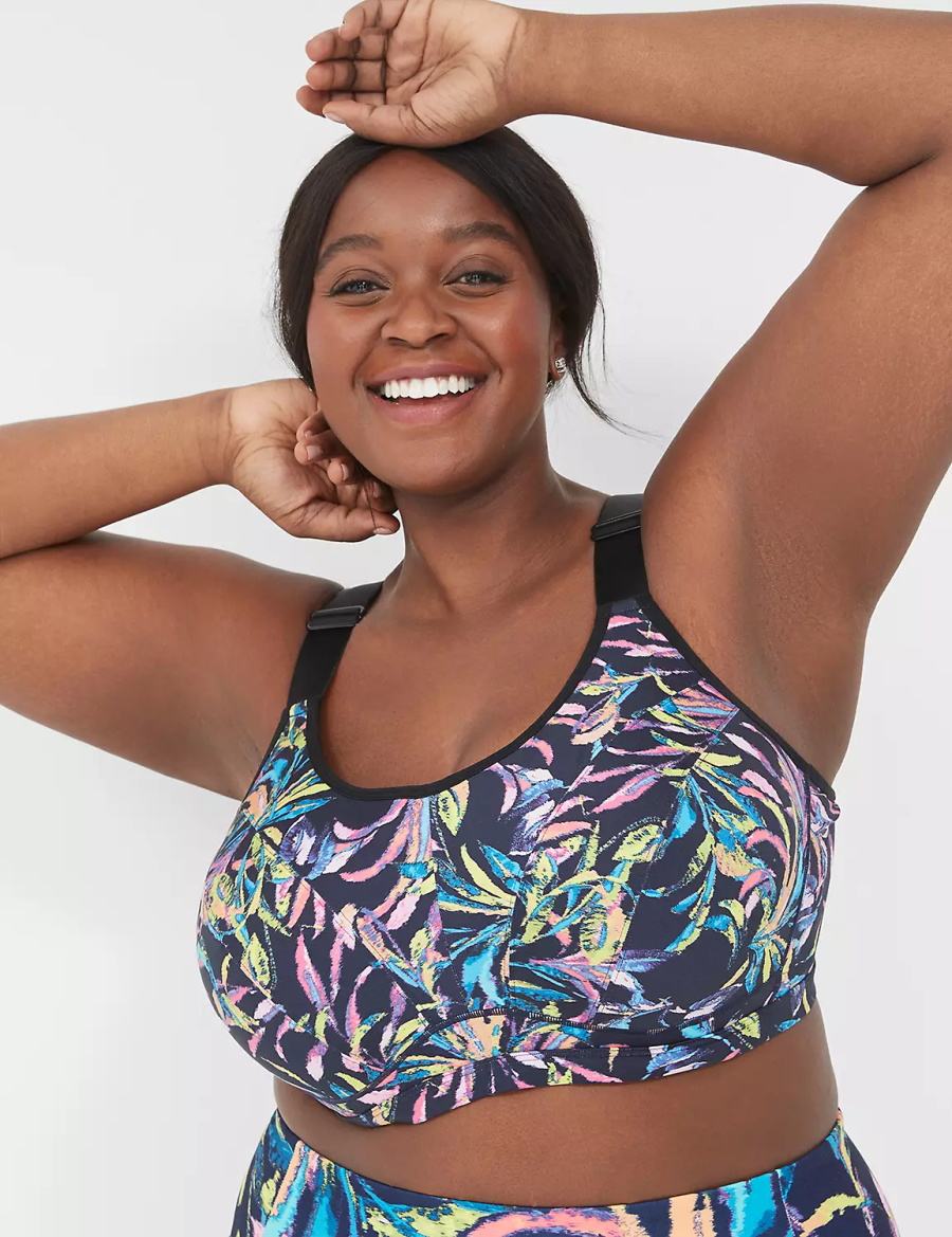 Lane Bryant LIVI High-Impact Wicking Underwire Sport BH Dames Donkerblauw Gekleurd | QBX782DL