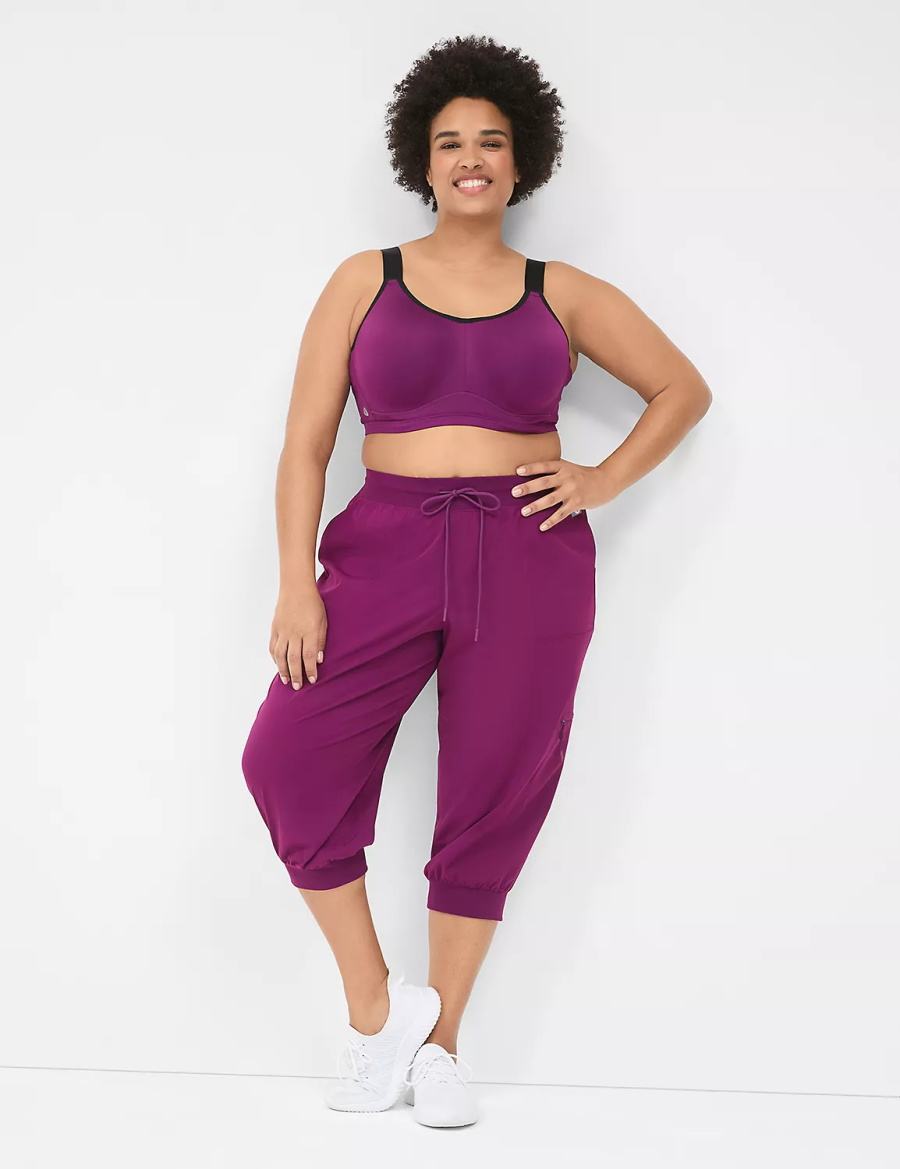 Lane Bryant LIVI High-Impact Wicking Underwire Sport BH Dames Donkerpaars | PSJ9125LS