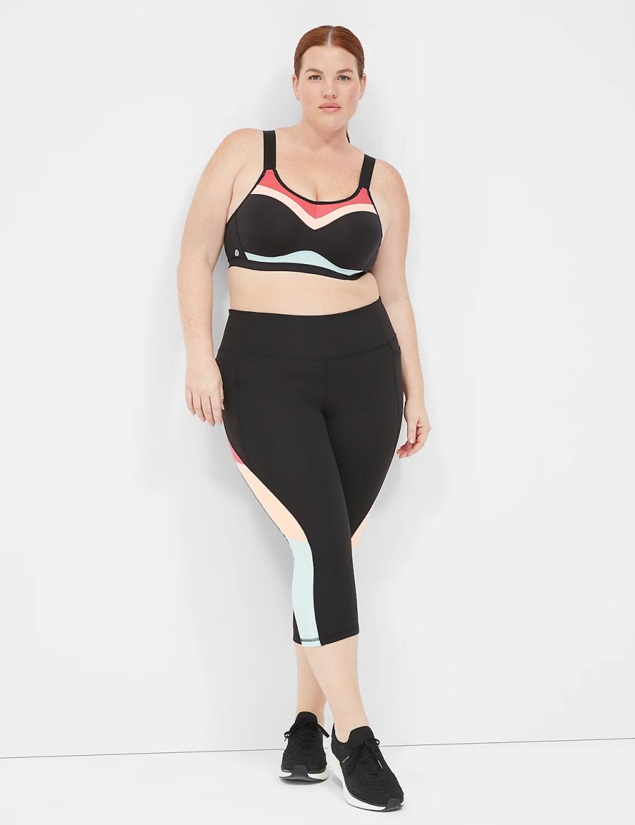 Lane Bryant LIVI High-Impact Wicking Underwire Sport BH Dames Zwart | QRL3845QD