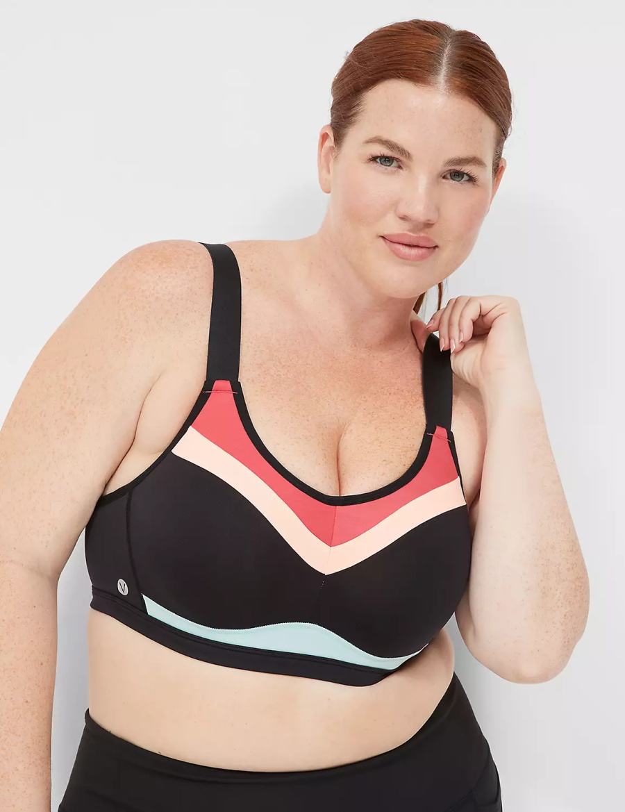 Lane Bryant LIVI High-Impact Wicking Underwire Sport BH Dames Zwart | QRL3845QD