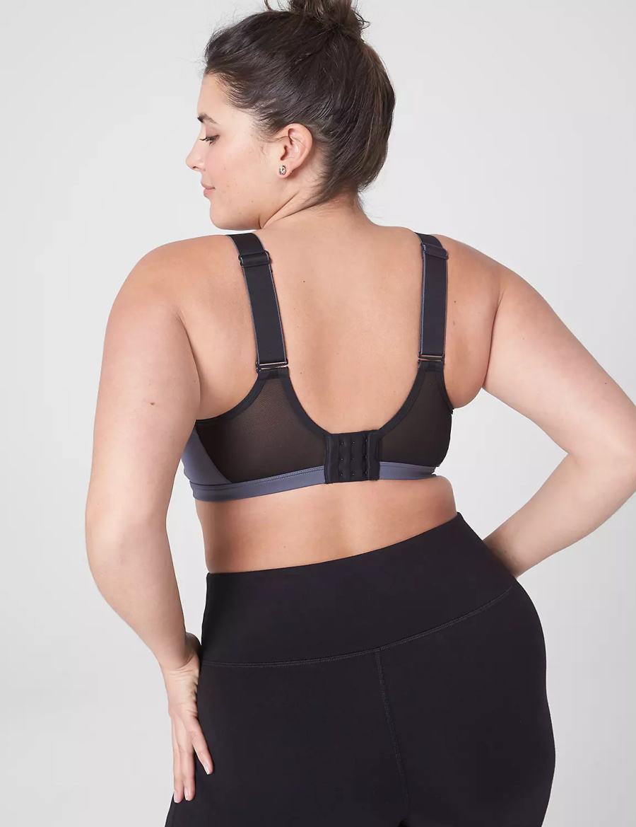 Lane Bryant LIVI High-Impact Wicking Underwire Sport BH Dames Grijs Zwart | VBA6373CM