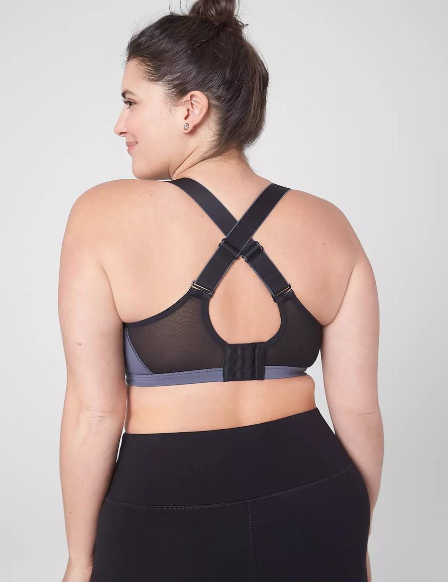 Lane Bryant LIVI High-Impact Wicking Underwire Sport BH Dames Grijs Zwart | VBA6373CM