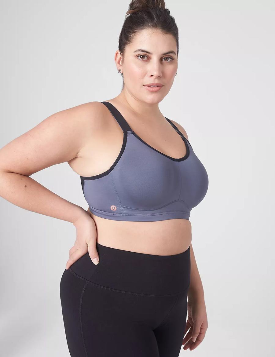 Lane Bryant LIVI High-Impact Wicking Underwire Sport BH Dames Grijs Zwart | VBA6373CM