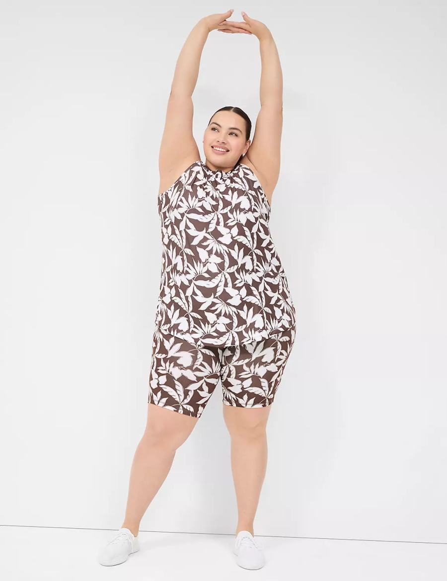 Lane Bryant LIVI High-Rise Recycled LIVI Soft Knee Korte Broek Dames Bruin | ZCF5174ZX