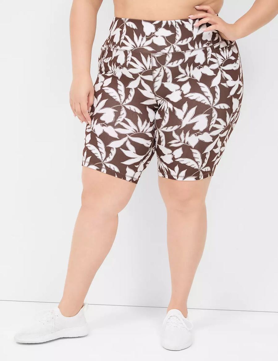 Lane Bryant LIVI High-Rise Recycled LIVI Soft Knee Korte Broek Dames Bruin | ZCF5174ZX