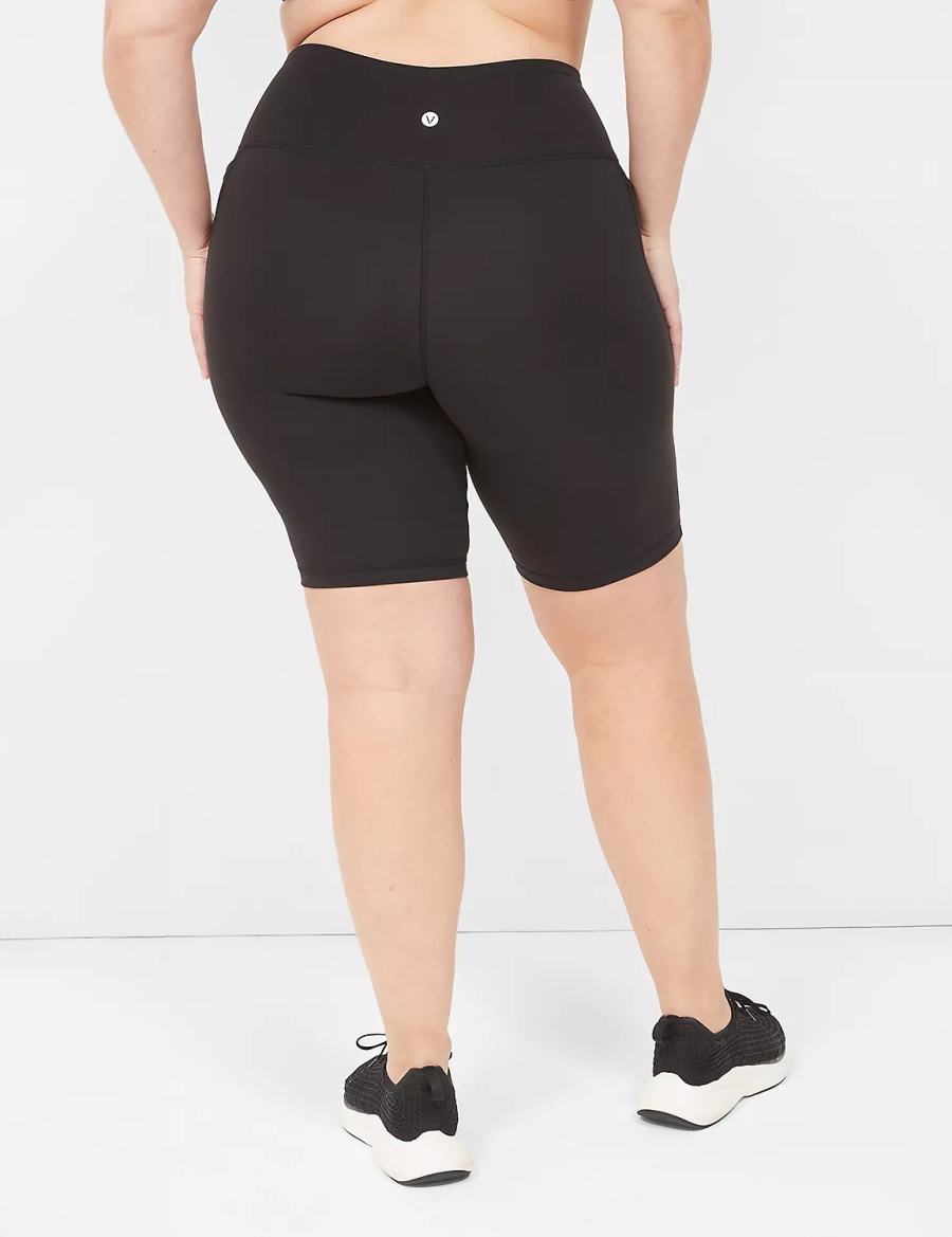 Lane Bryant LIVI High-Rise Recycled LIVI Soft Knee Korte Broek Dames Zwart | ZCO832BP