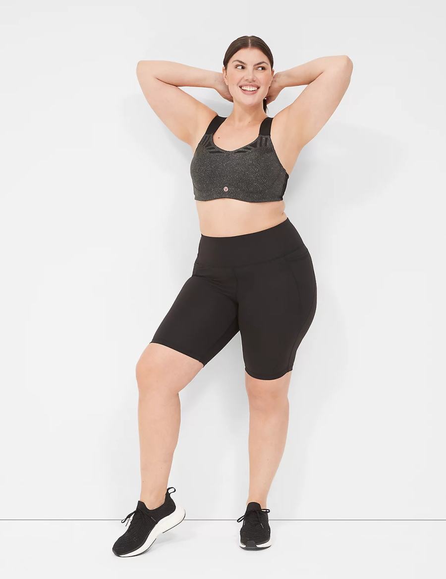 Lane Bryant LIVI High-Rise Recycled LIVI Soft Knee Korte Broek Dames Zwart | ZCO832BP