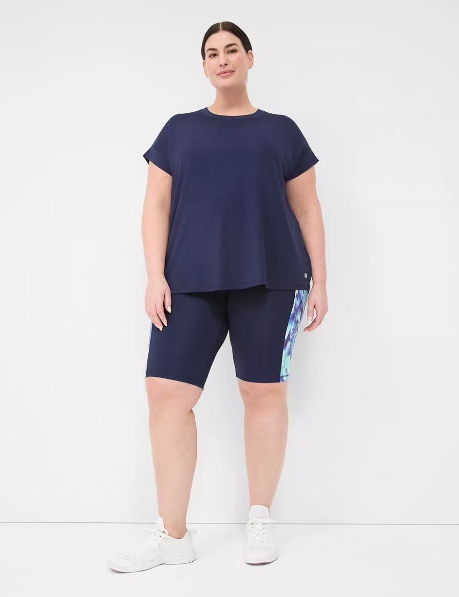 Lane Bryant LIVI High-Rise Recycled LIVI Soft Knee Korte Broek Dames Donkerblauw | HDL9391QQ