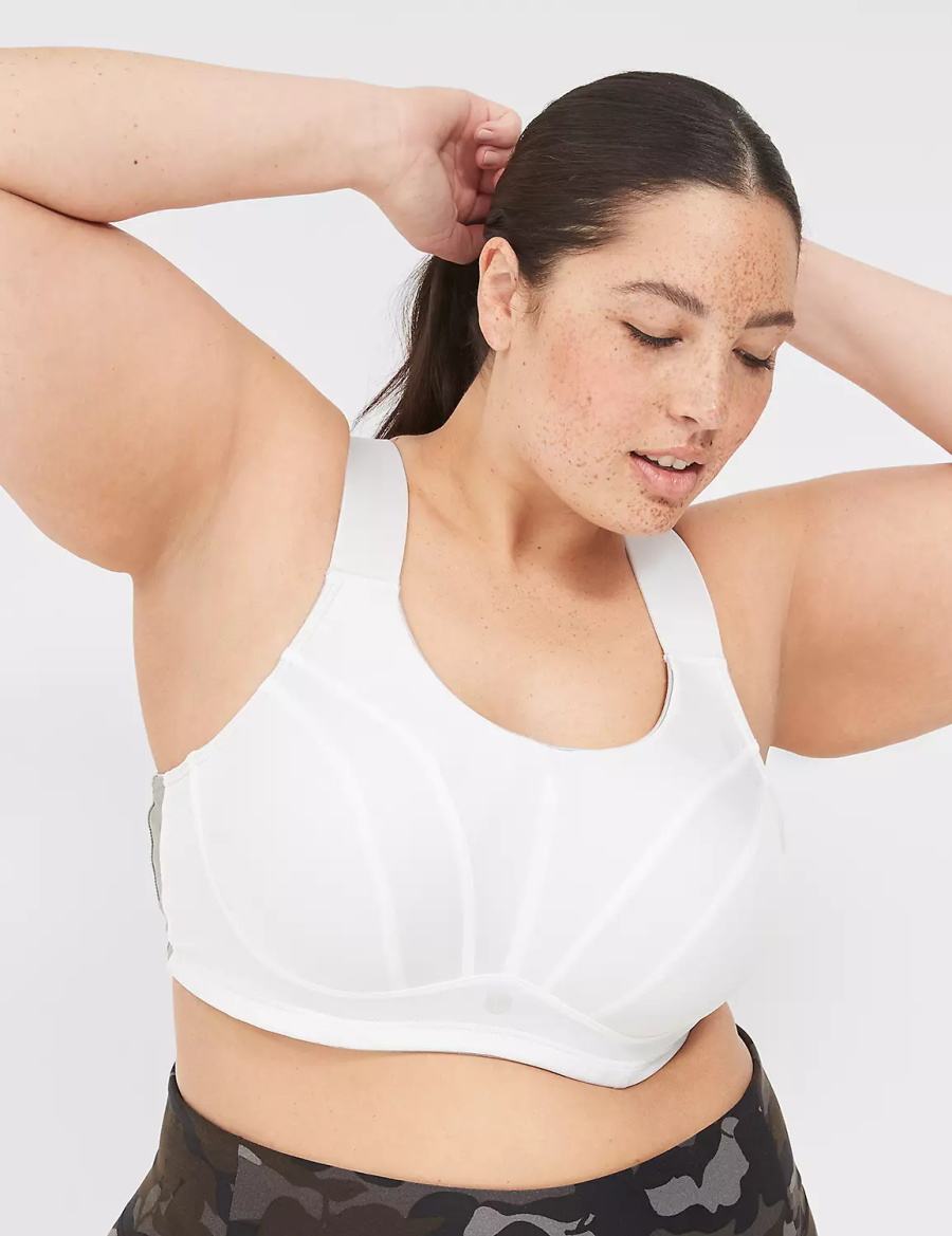 Lane Bryant LIVI Max Support Wicking Underwire Sport BH Dames Wit | DPH2023CM