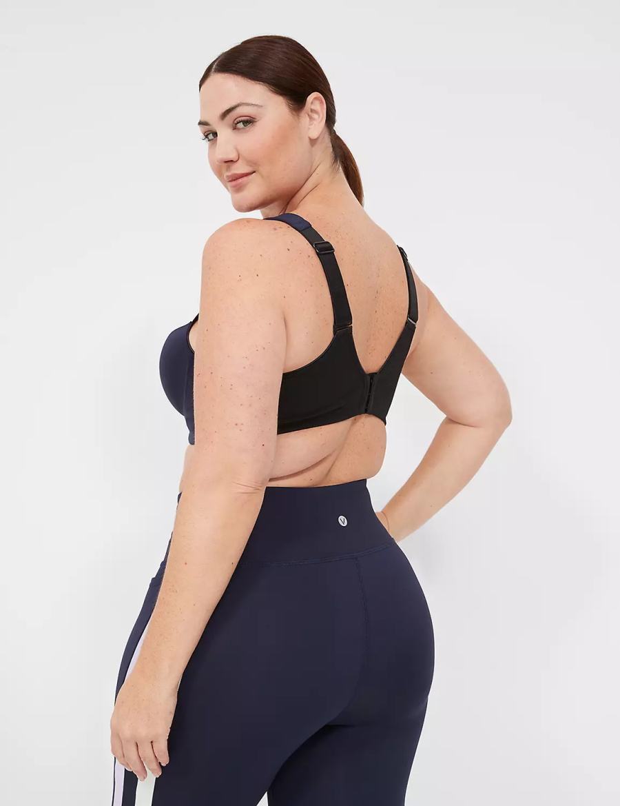 Lane Bryant LIVI Max Support Wicking Underwire Sport BH Dames Donkerblauw | SZQ4375LE