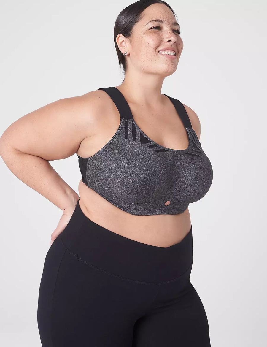 Lane Bryant LIVI Max Support Wicking Underwire Sport BH Dames Grijs | RGY8819NI