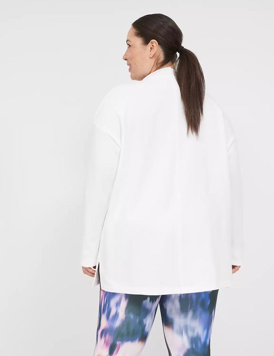 Lane Bryant LIVI Open-Front French Terry Overpiece Badjas Dames Wit | ZHY3093IB