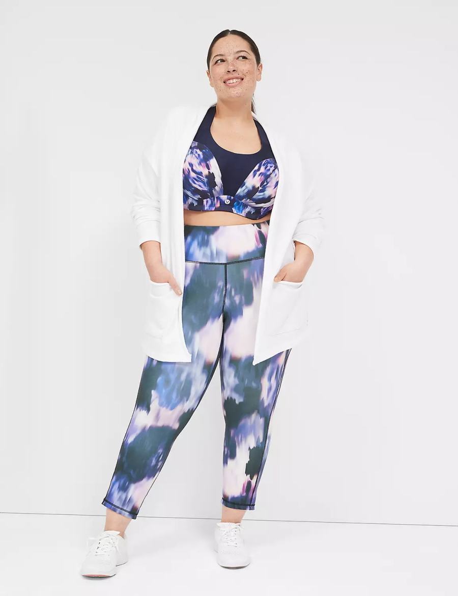 Lane Bryant LIVI Open-Front French Terry Overpiece Badjas Dames Wit | ZHY3093IB