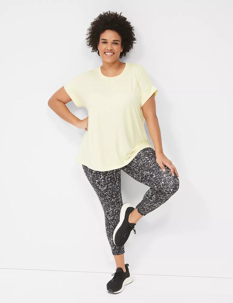 Lane Bryant LIVI Soft Crew-Neck Recycled Tee T-shirts Dames Geel | AGM3698DD