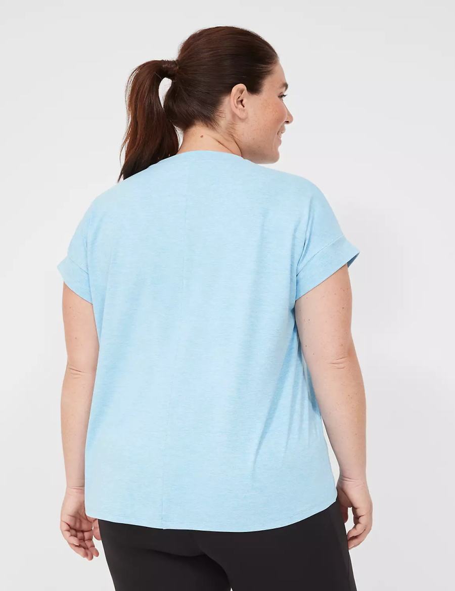 Lane Bryant LIVI Soft Crew-Neck Recycled Tee T-shirts Dames Blauw | ZAJ351BW