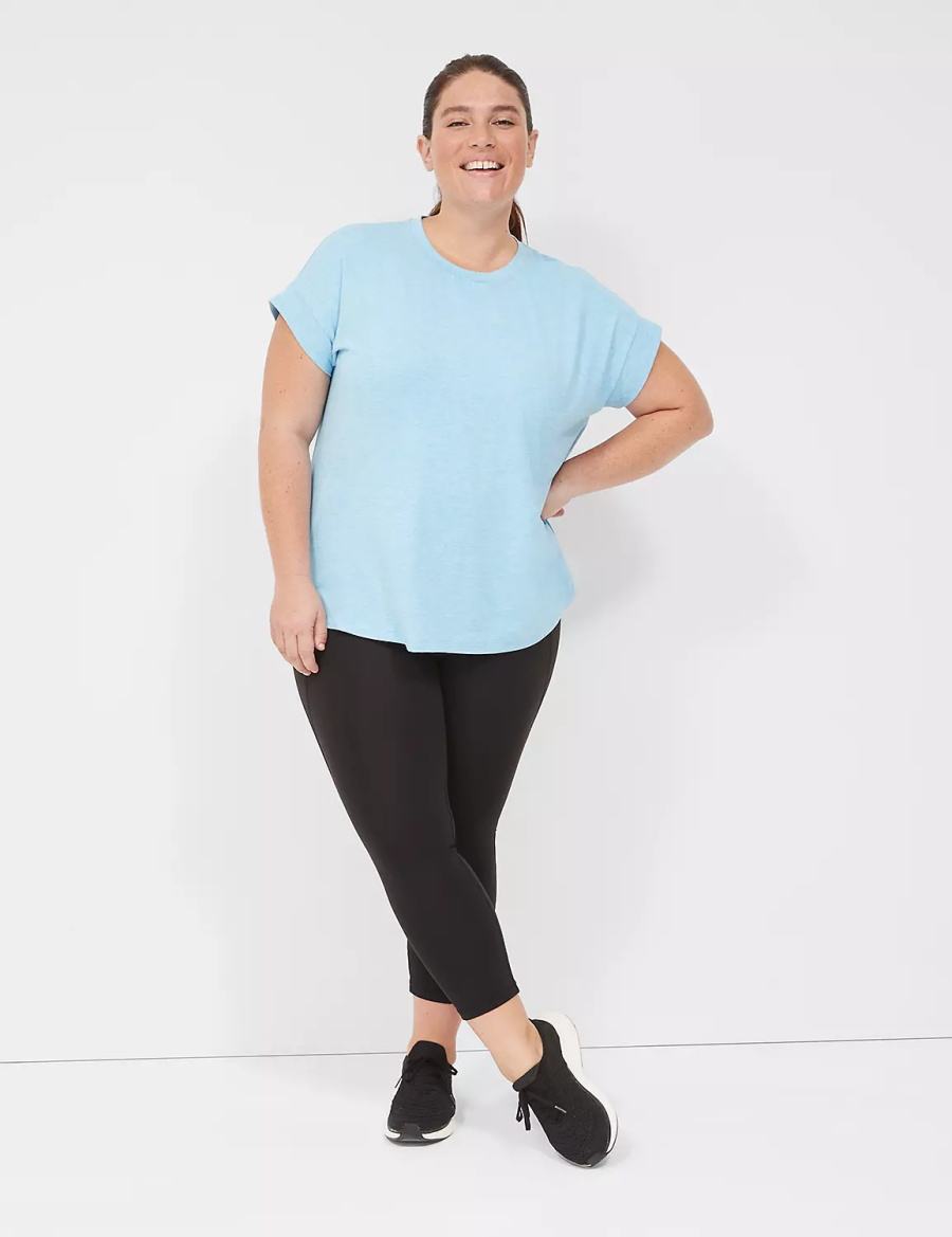 Lane Bryant LIVI Soft Crew-Neck Recycled Tee T-shirts Dames Blauw | ZAJ351BW