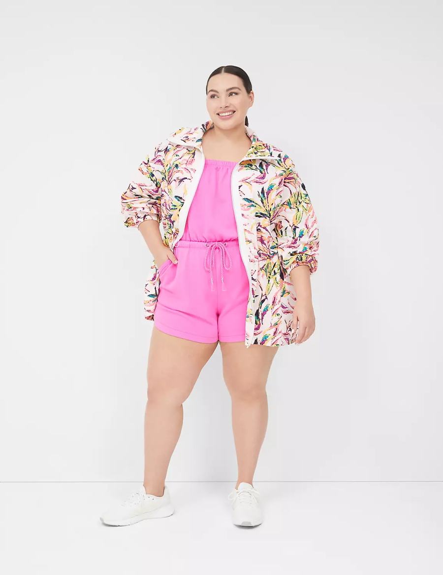 Lane Bryant LIVI Strapless Pull-On French Terry Romper Casual Jurk Dames Roze | WTP7197MT