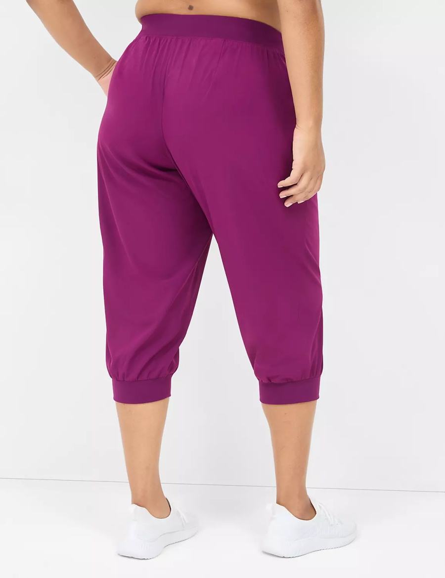 Lane Bryant LIVI Stretch Woven Capri Joggingbroek Dames Donkerpaars | ZCZ2643QK