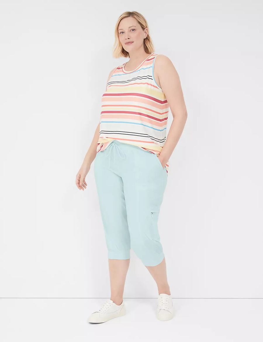 Lane Bryant LIVI Stretch Woven Capri Joggingbroek Dames Lichtgroen | JMJ2550FQ