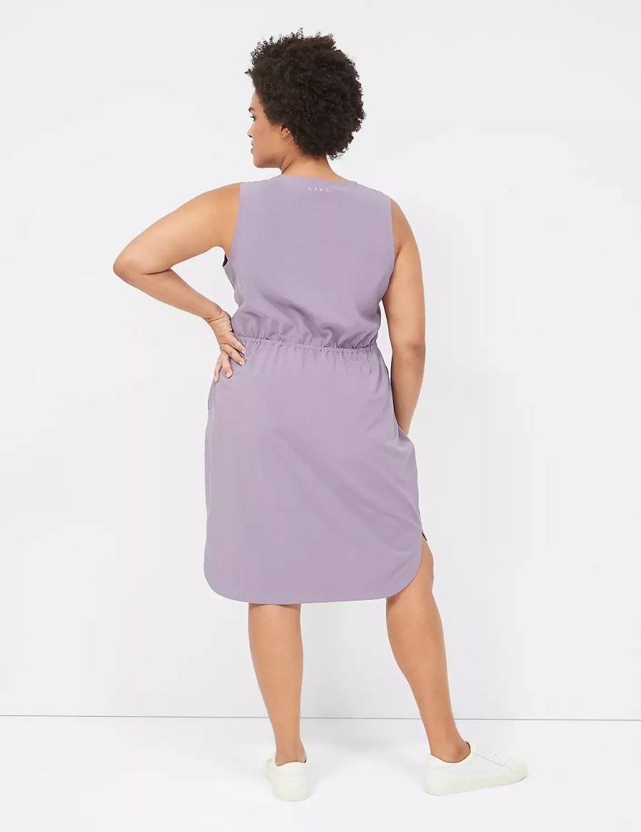 Lane Bryant LIVI Stretch Woven Drawstring Casual Jurk Dames Paars Olijfgroen | QDM730HT