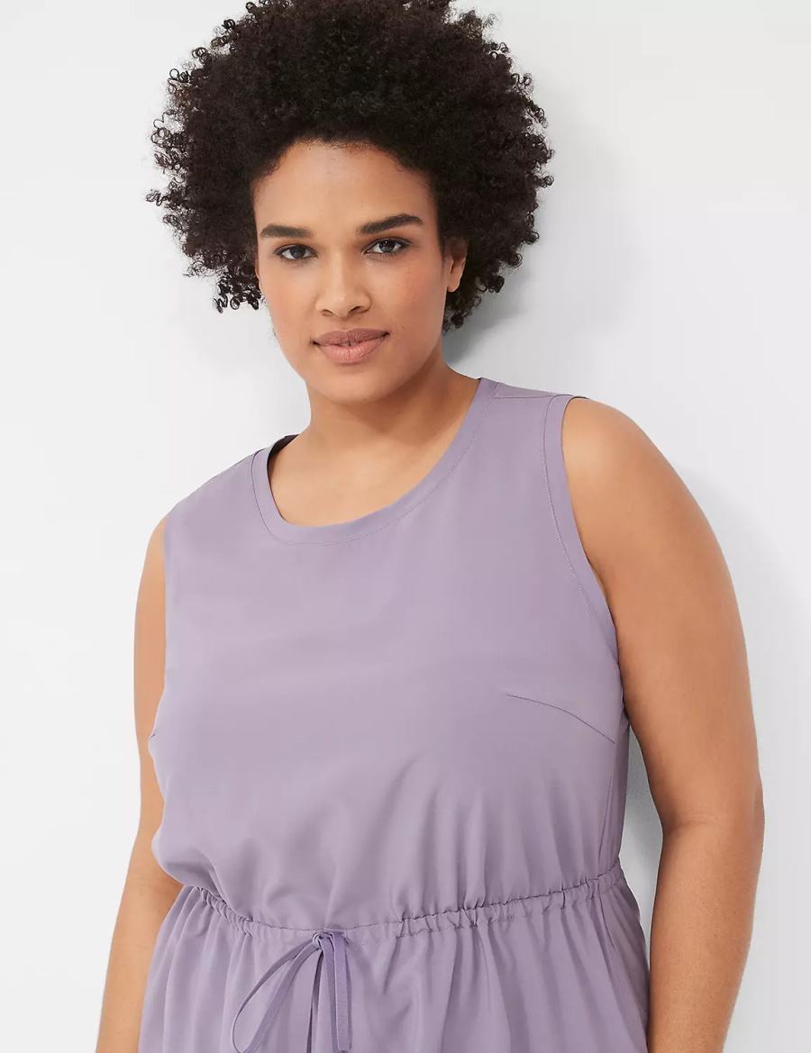Lane Bryant LIVI Stretch Woven Drawstring Casual Jurk Dames Paars Olijfgroen | QDM730HT
