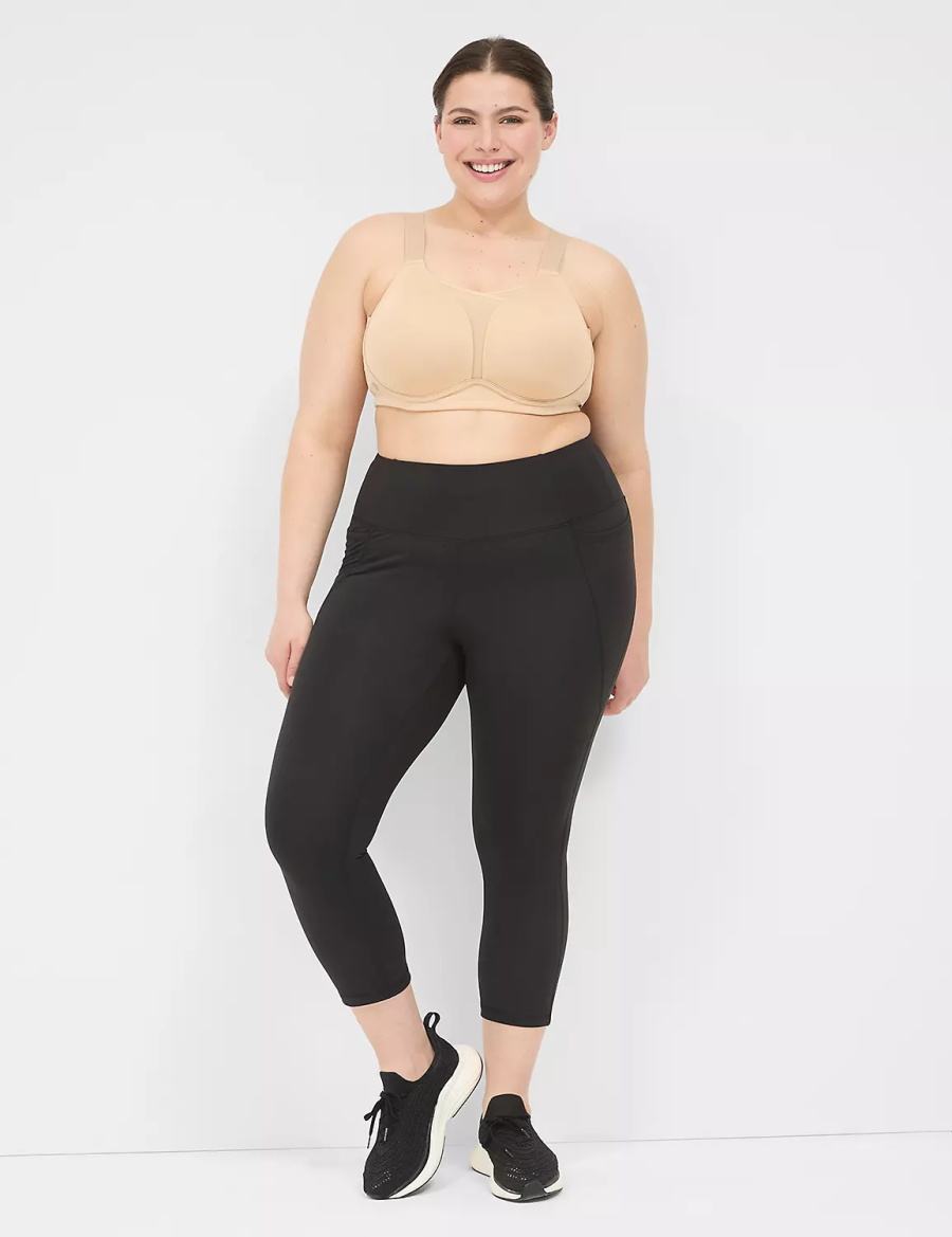 Lane Bryant LIVI Wicking Medium Impact NW Sport BH Dames Beige | BAP7583XK