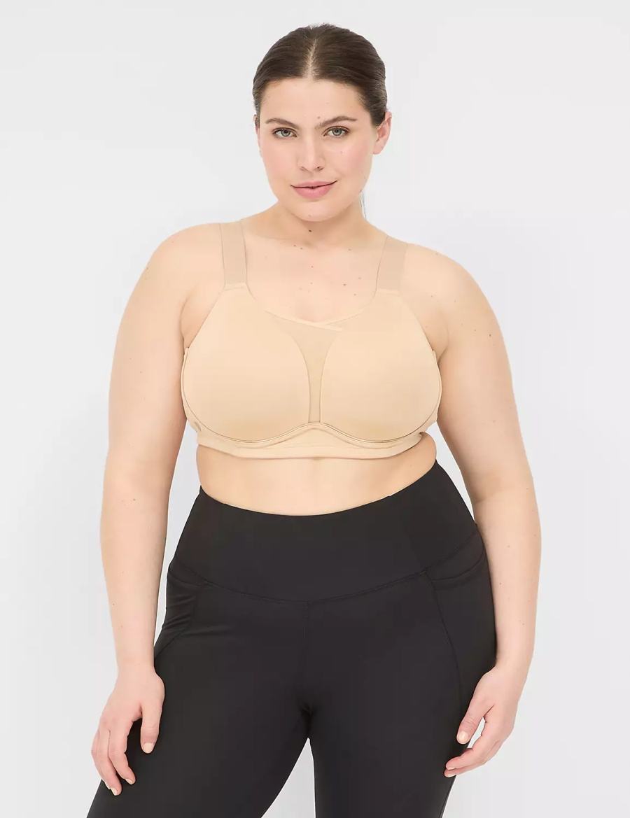 Lane Bryant LIVI Wicking Medium Impact NW Sport BH Dames Beige | BAP7583XK