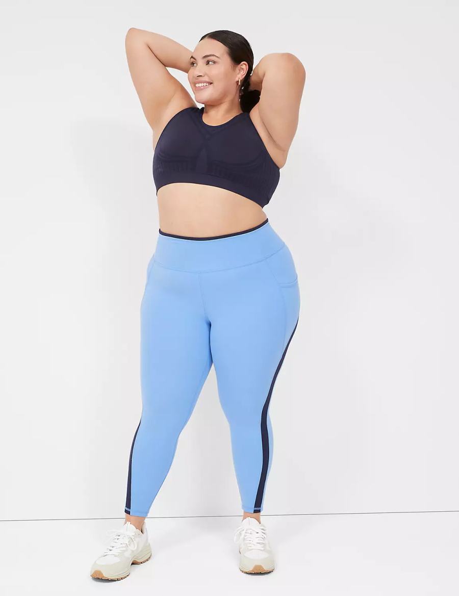 Lane Bryant LIVI Wireless Medium-Impact Seamless Sport BH Dames Blauw | VTH9381QF