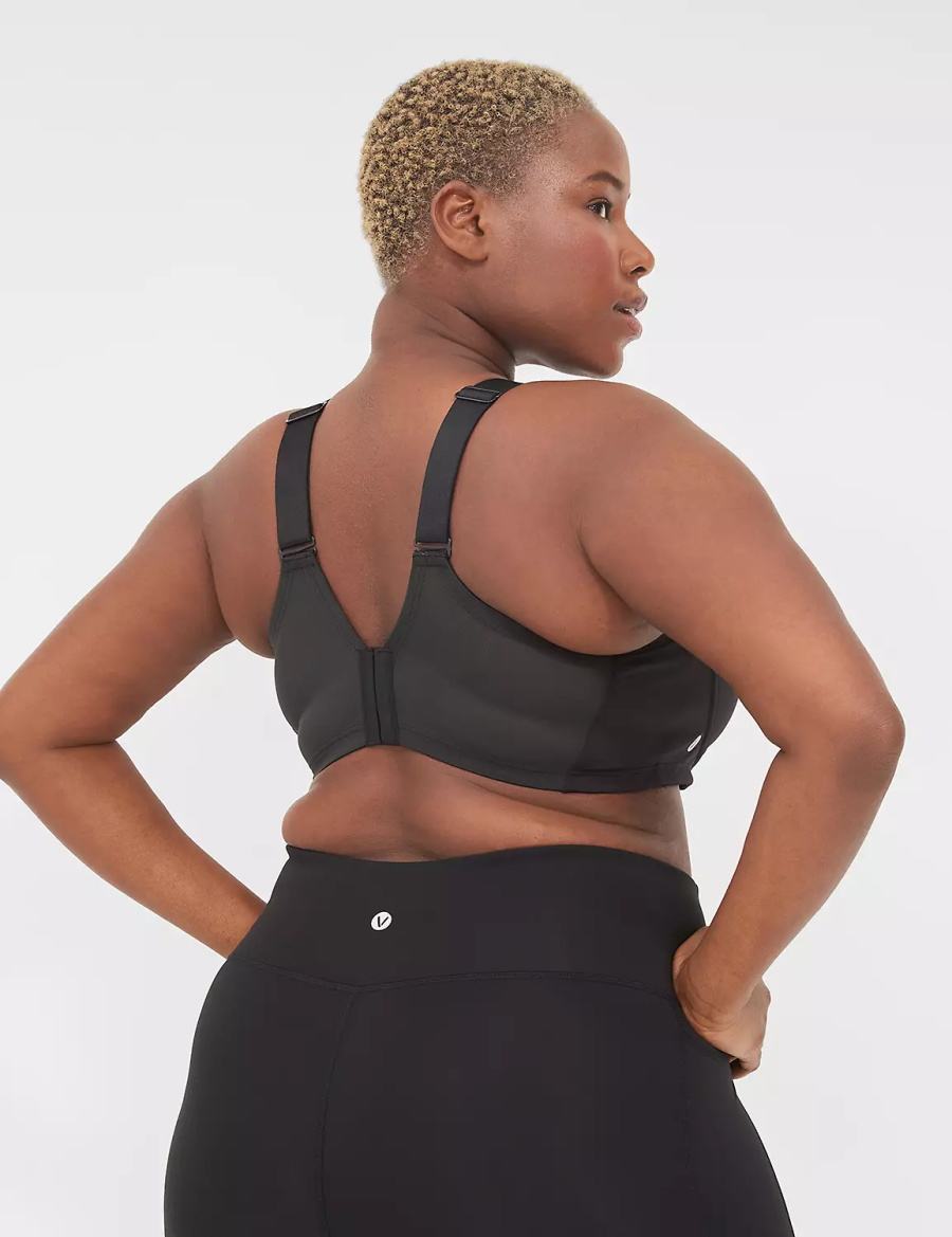 Lane Bryant LIVI Wireless Medium-Impact Wicking Sport BH Dames Zwart | CQE4821DD