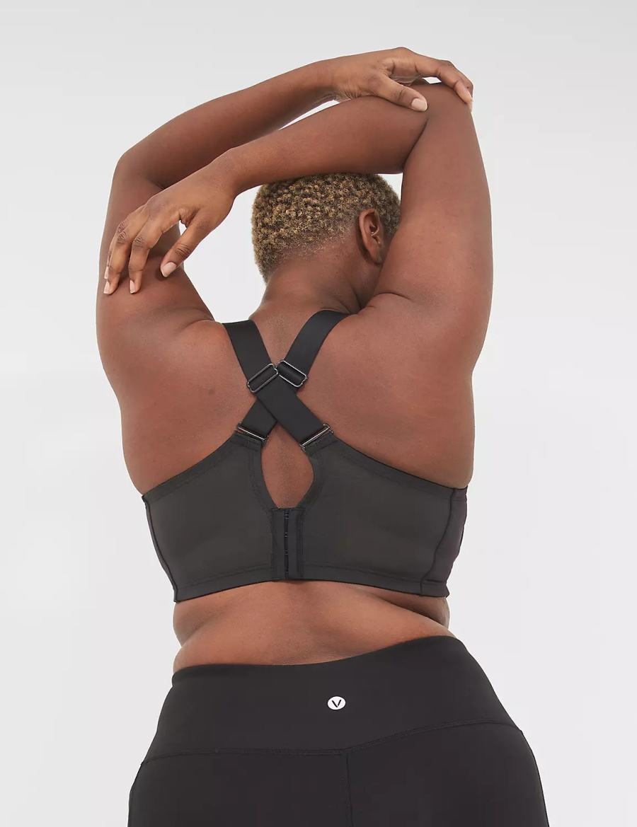 Lane Bryant LIVI Wireless Medium-Impact Wicking Sport BH Dames Zwart | CQE4821DD