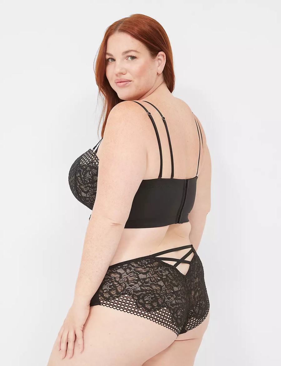 Lane Bryant Lace-Back Brutaal Panty Dames Zwart | MYN9491BB