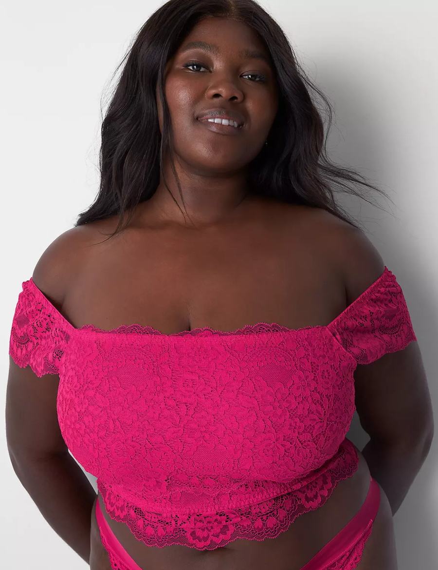 Lane Bryant Lace Crop Top Bralettes Dames Roze | ROZ985KL