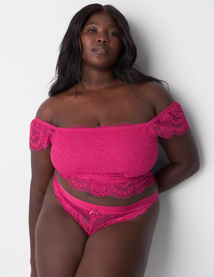 Lane Bryant Lace Crop Top Bralettes Dames Roze | ROZ985KL