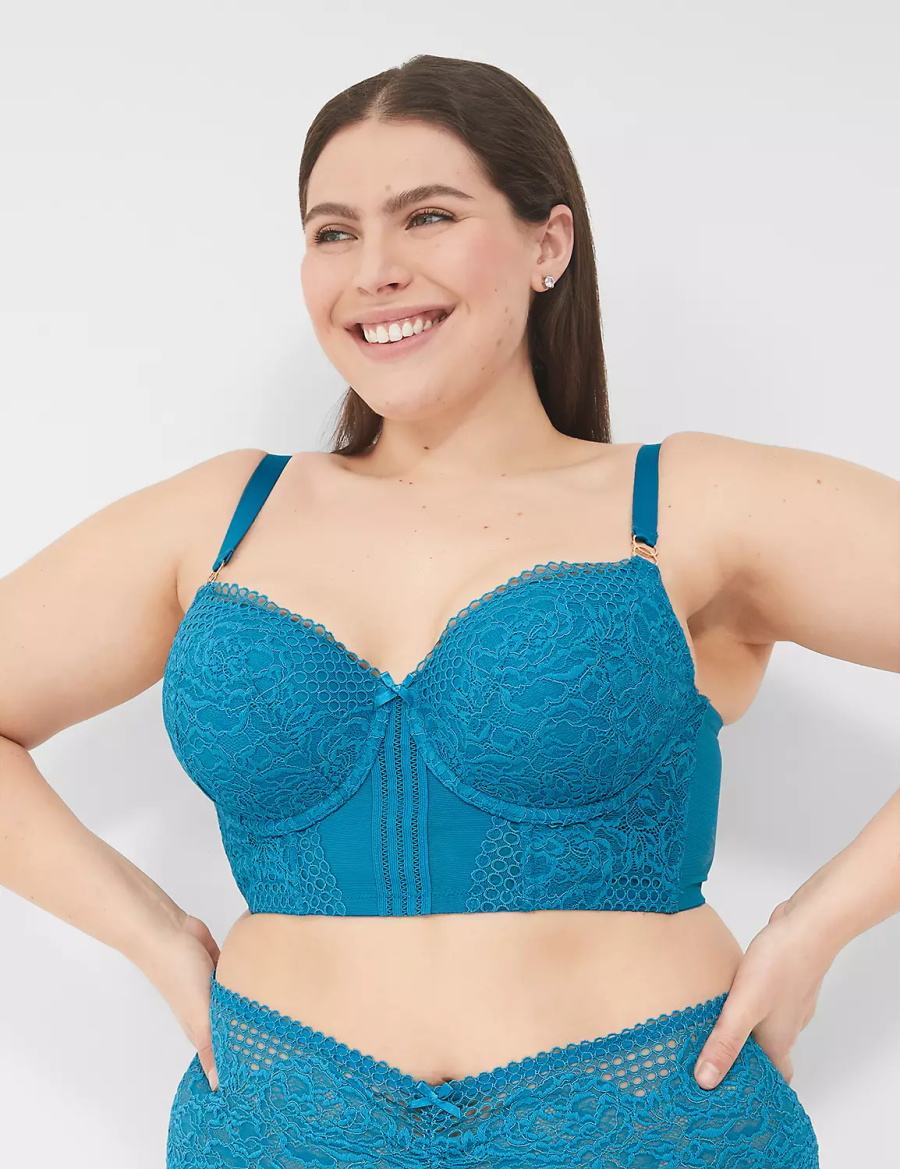 Lane Bryant Lace Longline Boost Balconette BH Dames Blauw | AKT8763AJ