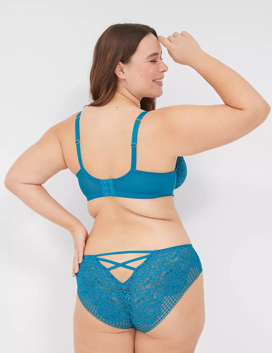 Lane Bryant Lace Unlined Balconette BH Dames Blauw | VAW7268CB
