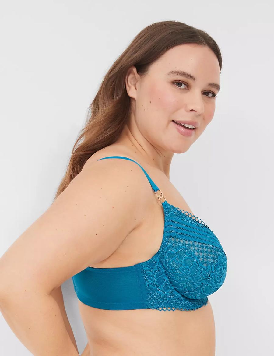 Lane Bryant Lace Unlined Balconette BH Dames Blauw | VAW7268CB