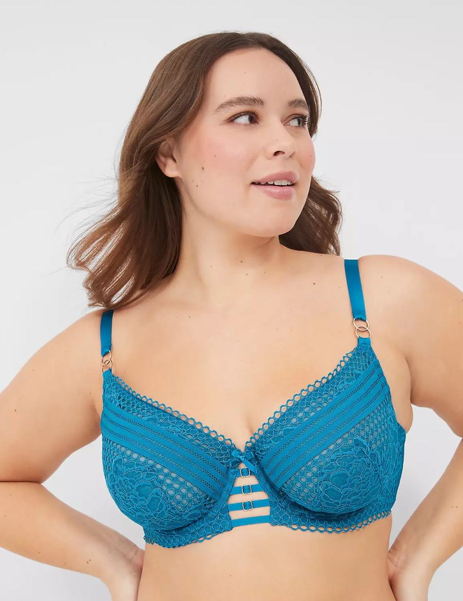 Lane Bryant Lace Unlined Balconette BH Dames Blauw | VAW7268CB
