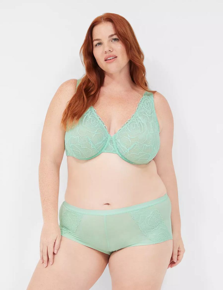 Lane Bryant Lace Unlined Full Coverage Bralettes Dames Lichtgroen | ILO9982SR