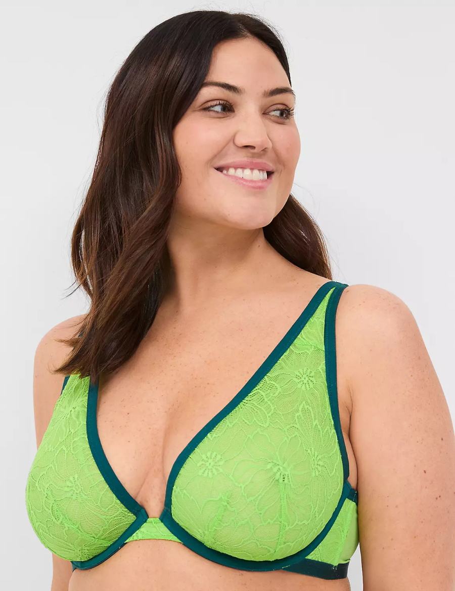 Lane Bryant Lace Unlined High Apex Bralettes Dames Groen | SKV82100YL