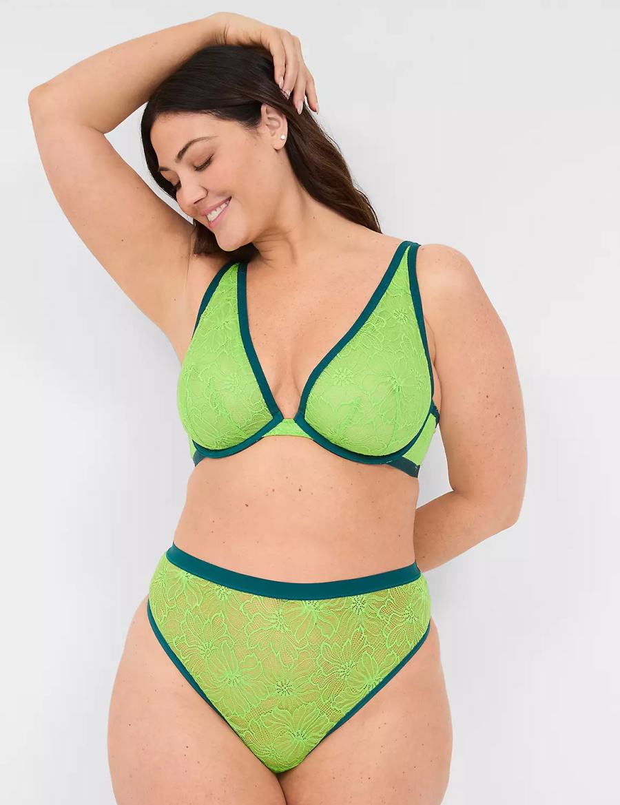 Lane Bryant Lace Unlined High Apex Bralettes Dames Groen | SKV82100YL