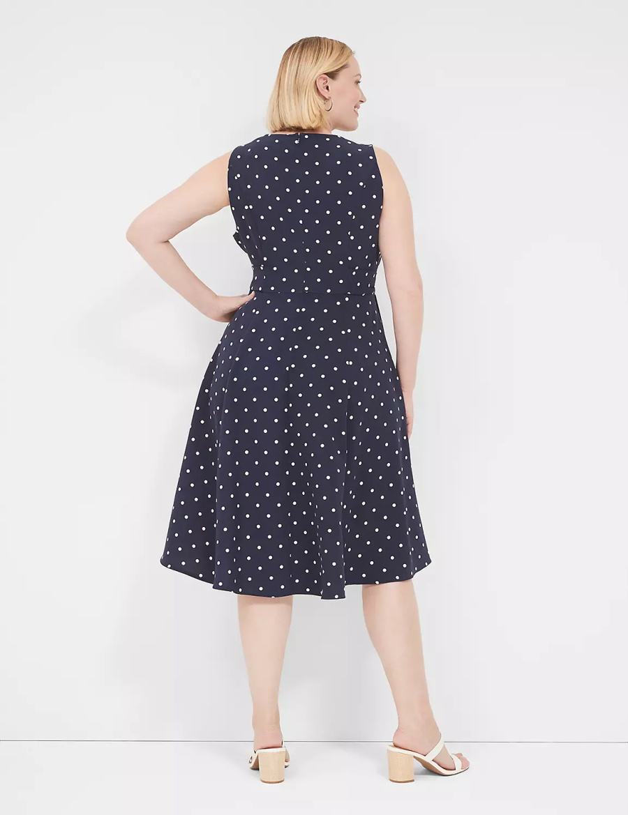 Lane Bryant Lena Sleeveless Level-Hem Midi-jurk Dames Donkerblauw | HEM4546BQ