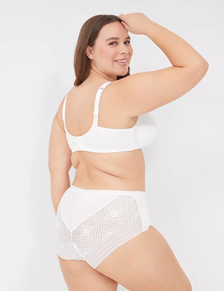 Lane Bryant Lightly Lined Full Coverage With Lace Bralettes Dames Wit | URH993UC