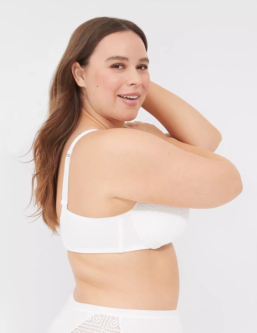 Lane Bryant Lightly Lined Full Coverage With Lace Bralettes Dames Wit | URH993UC