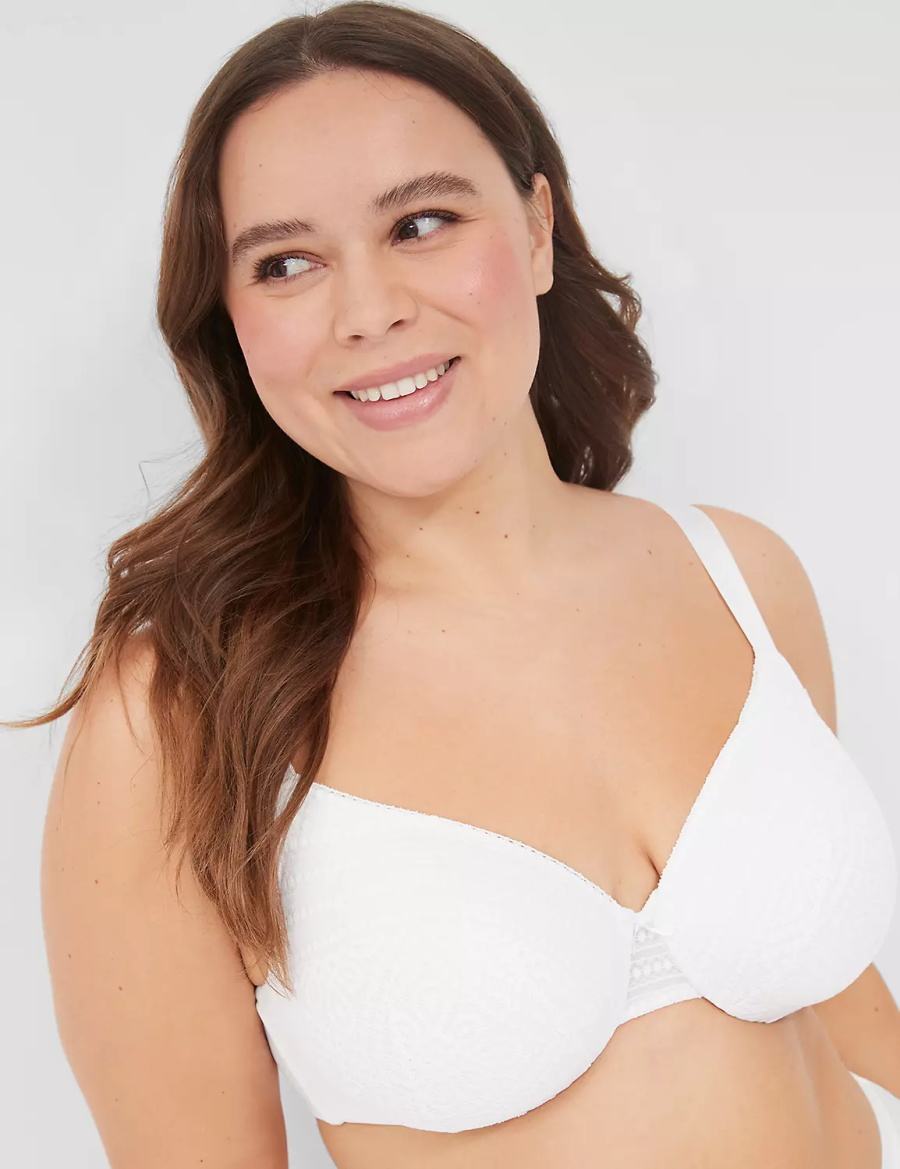 Lane Bryant Lightly Lined Full Coverage With Lace Bralettes Dames Wit | URH993UC